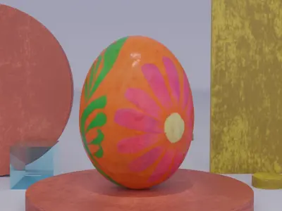 Easter egg 06 Low-poly 3D model