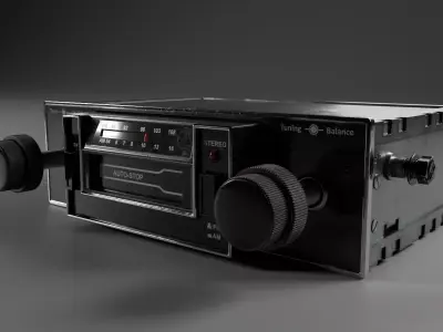 Radio Cassette player 1980s style 3D model