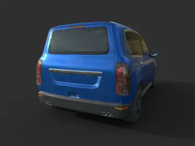 Generic Hatchback 01 Dirty Blue Low-poly 3D model