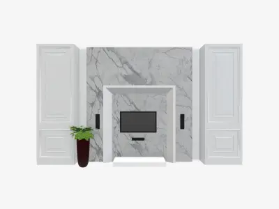 Deco TV Wall PBR 3D model