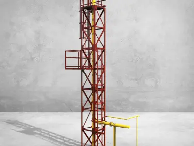 Tower gas distribution station 3D model