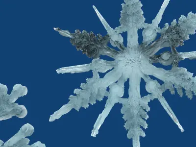 3D Ice Snowflake 3D model