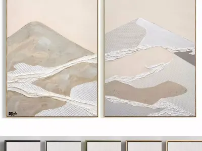 Plaster Two Photo Frame 295 Low-poly 3D model