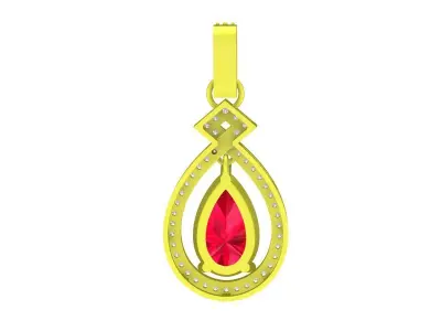 A6671 Luxury Diamond Pear Women Pendant 3D Model 3D print model