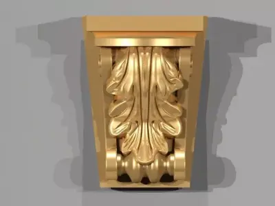 Corbel 3d Model golden 3D model