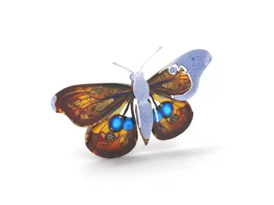 Steampunk Butterfly model pack Low-poly 3D model