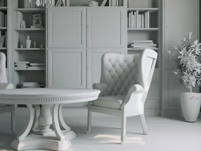 luxury table and chair  3D model