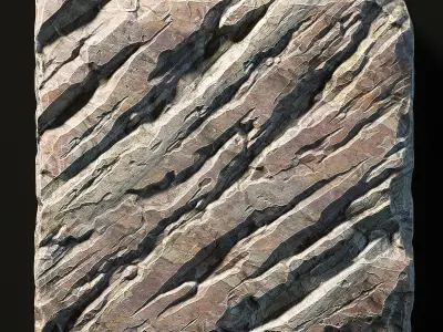 Slab stone rock granite huge n1 3D model