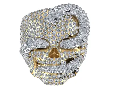 skull ring pendant 3D print model 3D print model