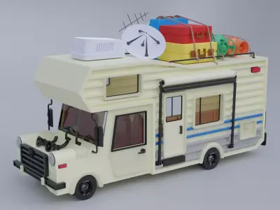 Traveling Van Low-poly 3D model