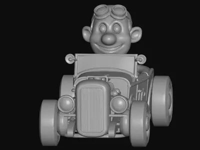 road car model and man 3D print model