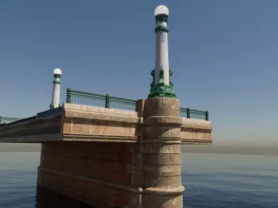 Detail of  the Kursaal bridge in Donostia 3D model
