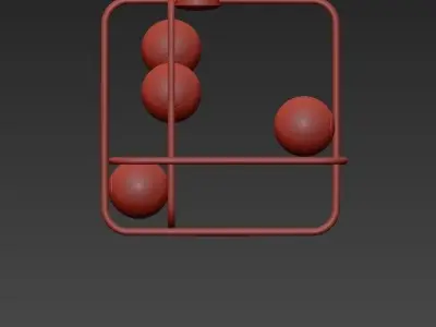 INTRIGO brass light fixture with balls 3D model