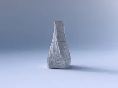 Vase twisted squeezed quadratic with random triangle plates 3D print model