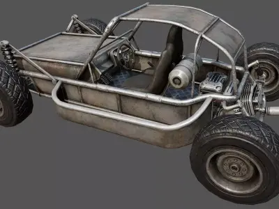 Buggy PBR dune Low-poly 3D model