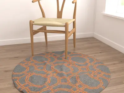 Round Rug Set 77 3D model