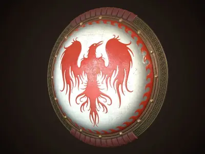 Hoplite Shield Phoenix Low-poly 3D model