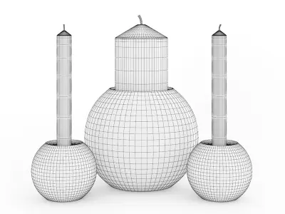 Chrome Candlesticks 3D model