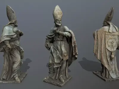 Man Statue Low-poly 3D model