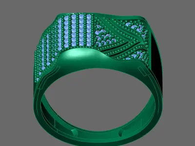 Gents Rings Diamond Men Ring STL 3DM 3D ready print model 3D print model