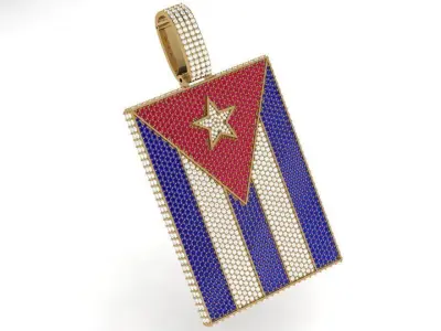 Cuba Flag Pendant 4566 3D print model