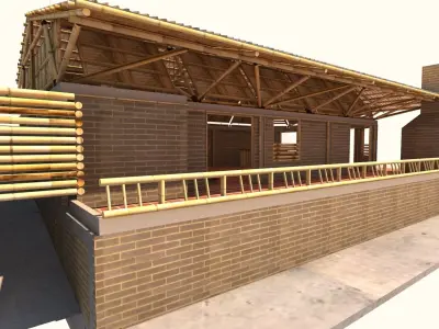 BAMBOO GRILL RESTAURANT BAKED 3D model