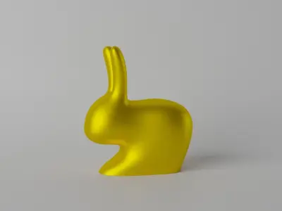 Gold Rabbit Decor Low-poly 3D model
