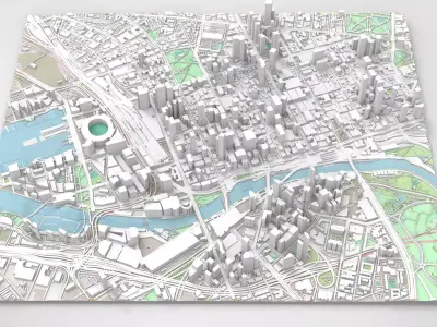 Cityscape Melbourne Australia 3D model