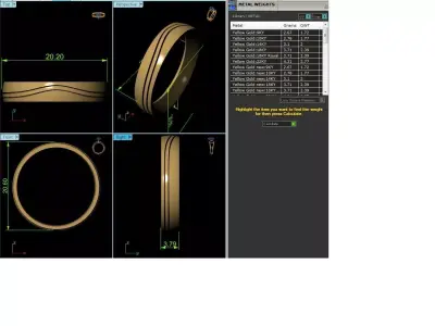 Band 3dm Render Details mens gold wedding ring 3D print model