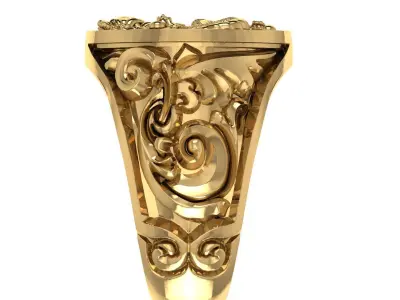 KimMaiJewelry-Ring chinese dragon ring gold 3D model