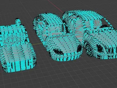 wrecked cars body low poly mesh perfect for any games  Low-poly 3D model