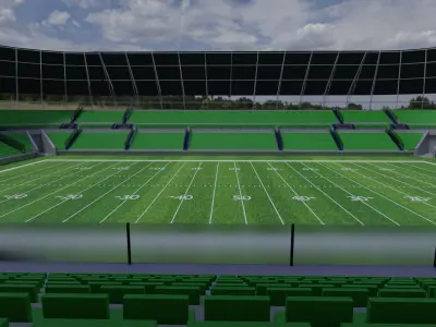 American Football Stadium Low-poly 3D model order