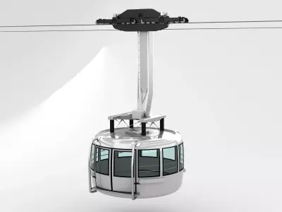 Cable Car Ski Lift 3D model