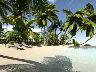  Tropical Plants For Game Engines UE4 asset and Unity3d asset ST Low-poly 3D model