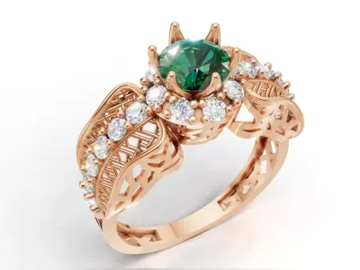 Woven Filigree Ring Wide Cluster Shank  STL CAD for Printing 3D print model