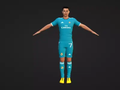 Cristiano Ronaldo - Real Madrid Low-poly 3D model