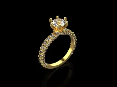 A ring with a diamond  029 3D print model