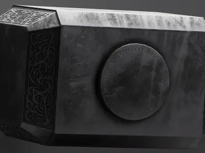 Thor Hammer 3D Asset Realistic Mjolnir PBR Model with 4K Texture 3D model
