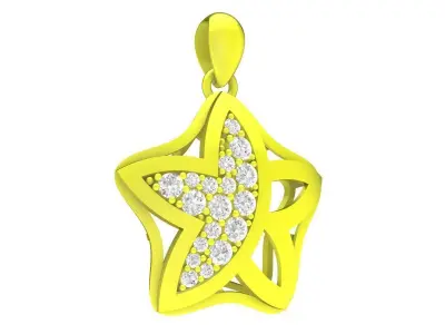 A4629 Art Diamond Star Pendant 3D Model 3D print model