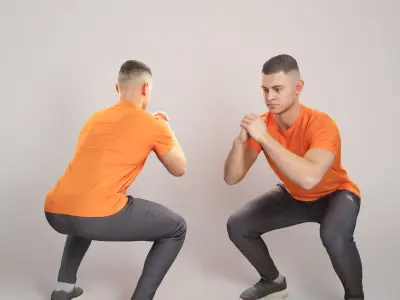 Man doing squats 346 Low-poly 3D model