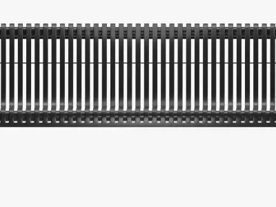 Outdoor Vertical Slat Bench with Arms 3D model