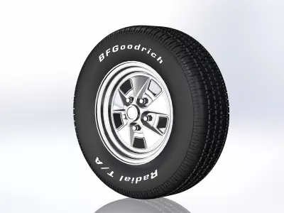 Wheels for scale model of Mercury 1969-70 3D print model