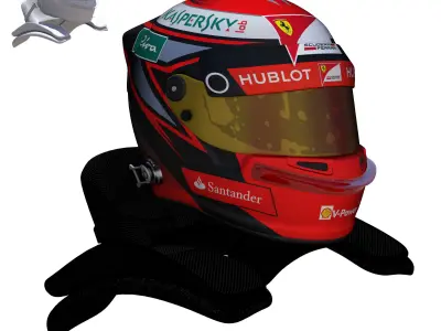 Raikkonen Helmet 2016 Low-poly 3D model