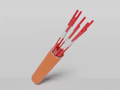 Marking poles Low-poly 3D model