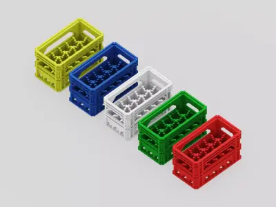 Bottle crates Voxel Free low-poly 3D model