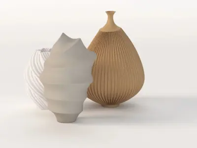 Luminary Printed Led Lamp Accent Vase Collection 3D model