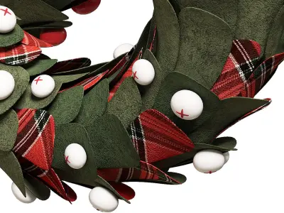 Craft Christmas wreaths Set  3D model