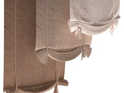 Roman blinds set 15 3D model