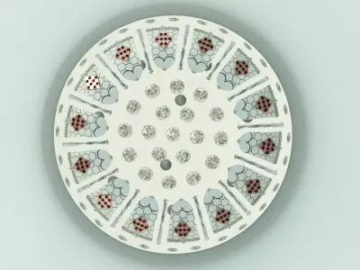 Chandelier with crystals on ceiling 3D model