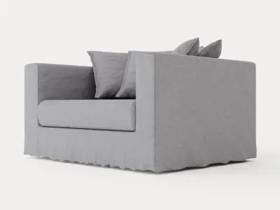 Le Grand Air Loveseat Linen - Smokey Granite Low-poly 3D model